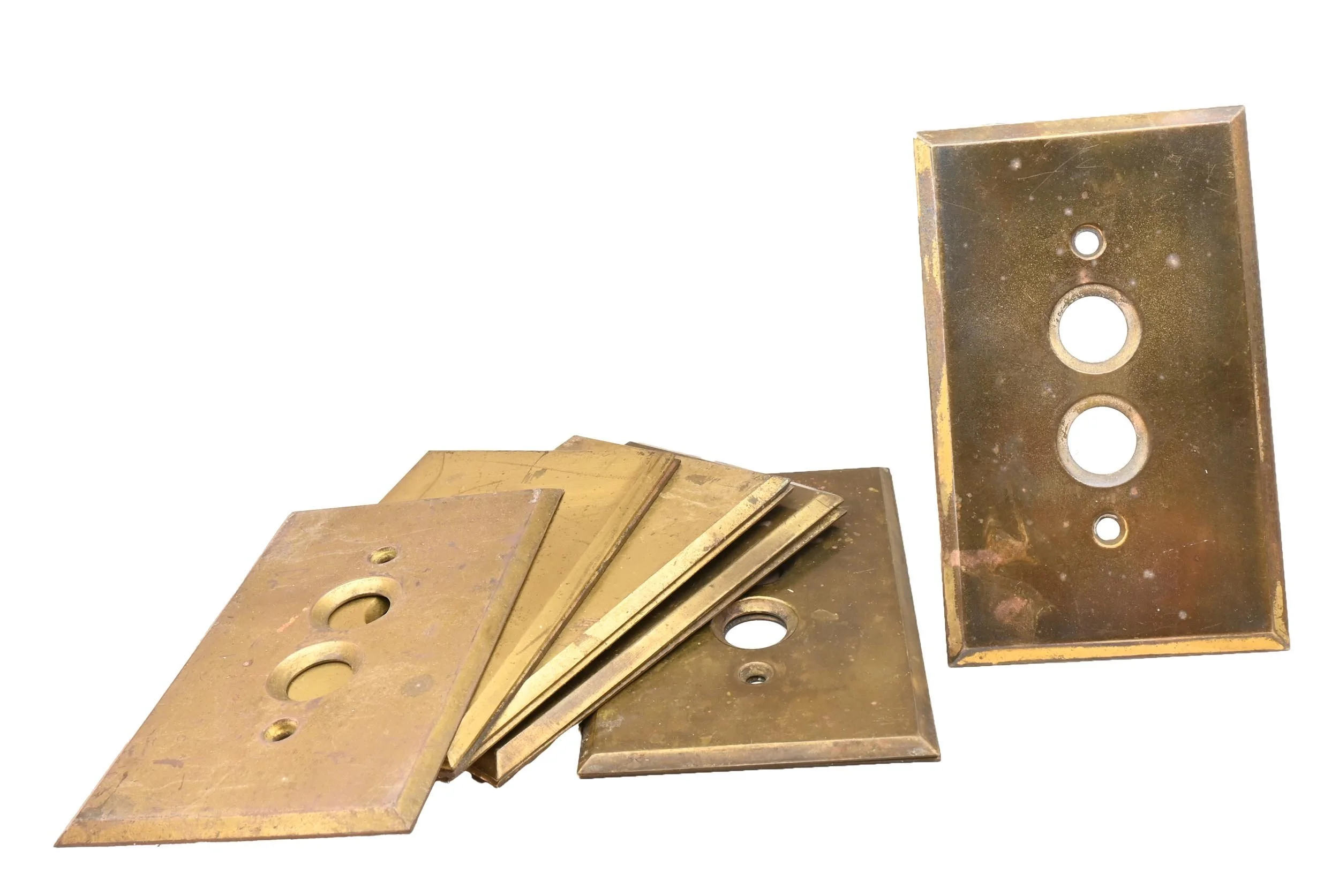 stamped brass single push button switch plate covers